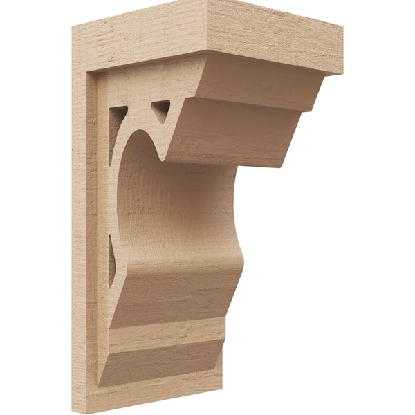 Ekena Millwork 7"W x 7"D x 14"H Wide Sheridan Rough Cedar Woodgrain TimberThane Corbel, Primed Tan CORUR07X07X14SHERCPR - main